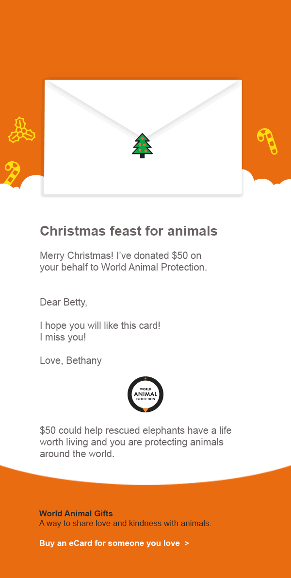 eCard: Christmas feast for animals